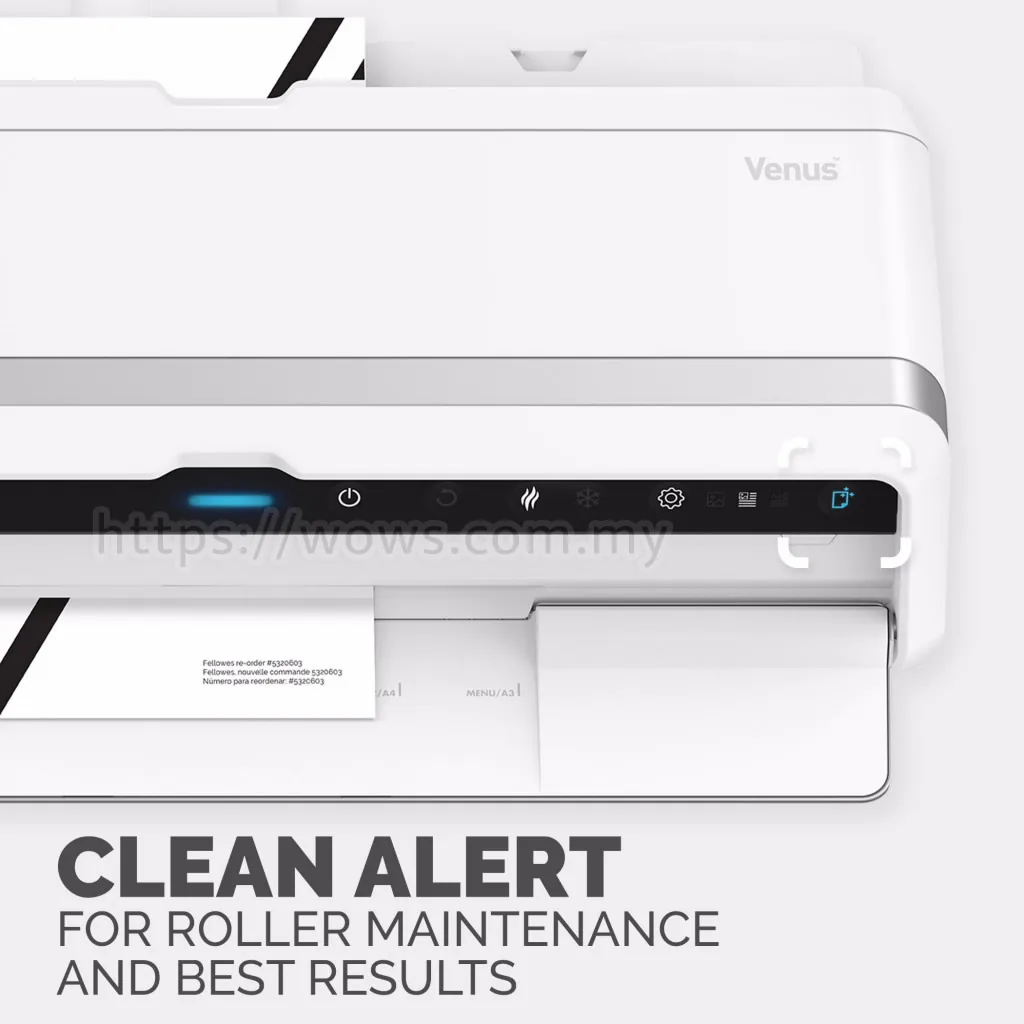 Fellowes Venus A3 Laminator Clean Alert Notification System