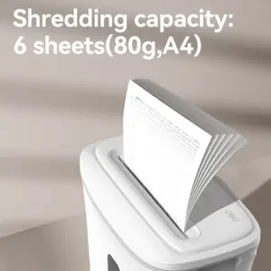 Deli E9945 6-Sheet Cross-Cut Paper Shredder, 12L