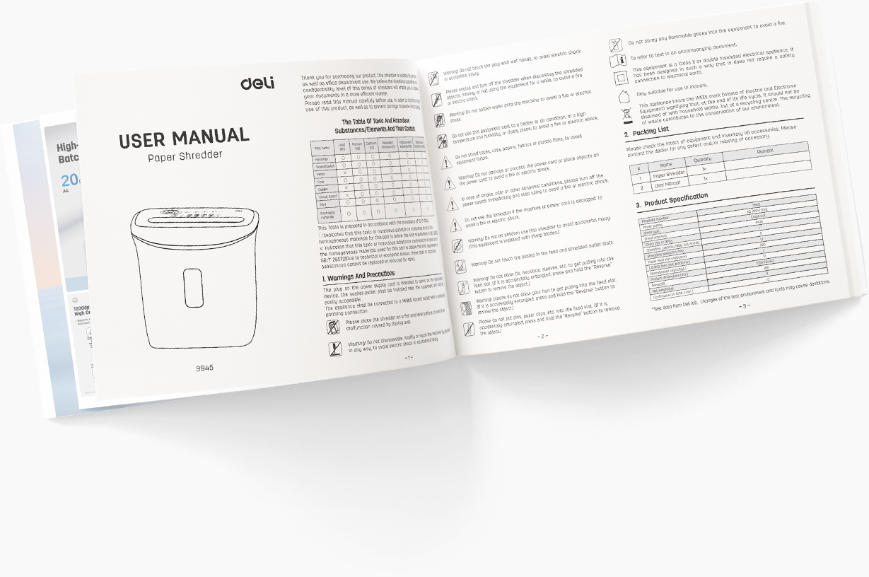 Deli E9945 6-Sheet Cross-Cut Paper Shredder 12L