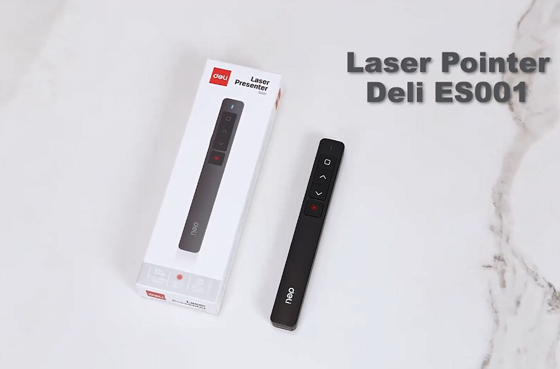 Deli ES001 Red-Light Laser Presenter 100m Wireless Remote