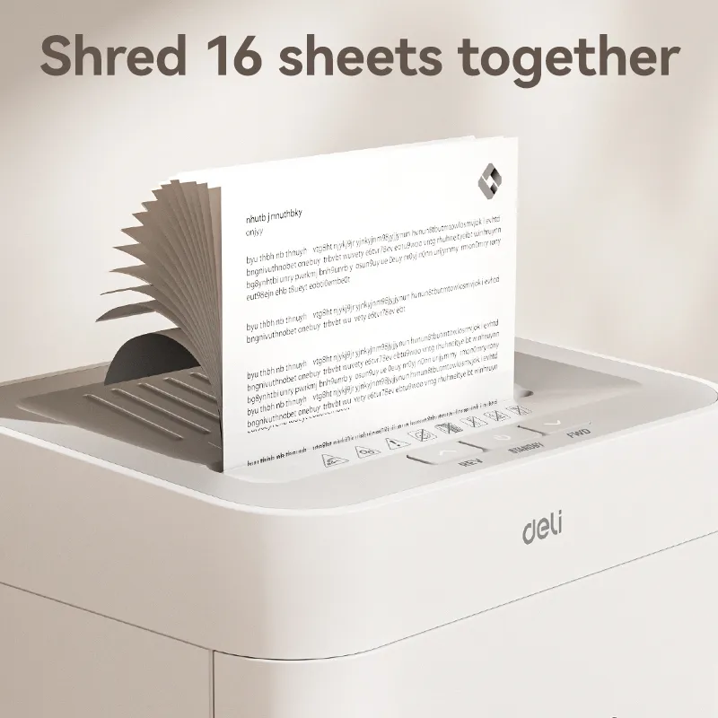 Deli ET048 16-Sheet Ultra-Silent Paper Shredder, 23L - Image 3