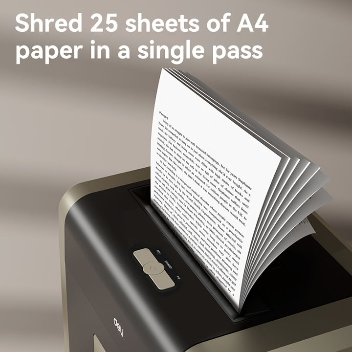 Deli ET099 25-Sheet Cross-Cut Heavy-Duty Shredder, 31L - Image 2