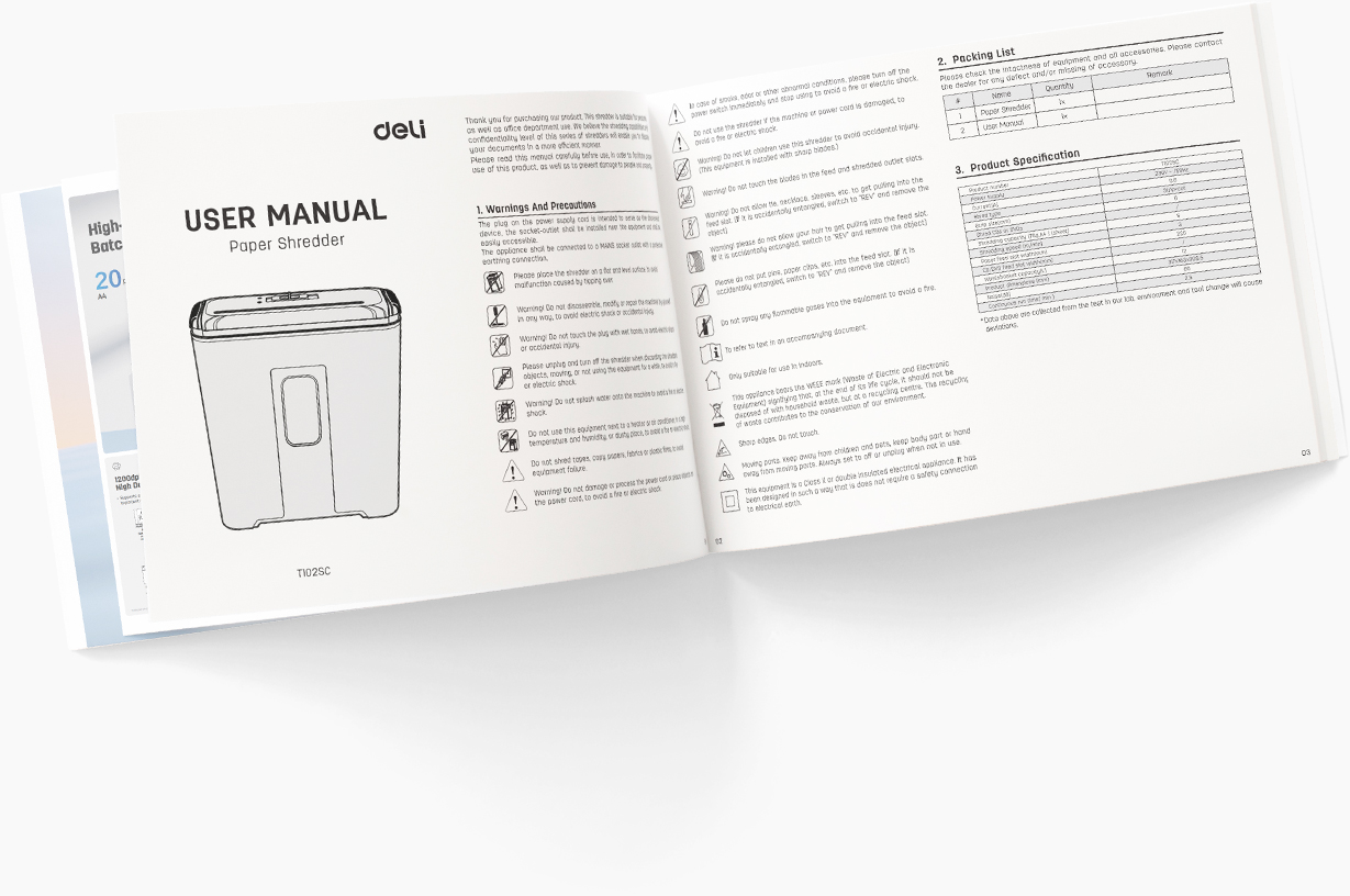 Deli ET102SC 5-Sheet Cross-Cut Paper Shredder 10L