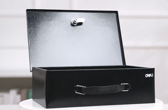 Deli ET611 Fireproof Document Box 33.5x28x10.5cm 20-Min Fire Resistance