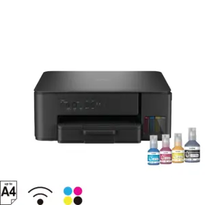 Front view of the Brother DCP-T430W ink tank printer showing paper tray and controls