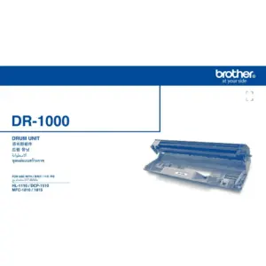 Official Brother DR-1000 black drum unit replacement shown horizontally against a clean white background.