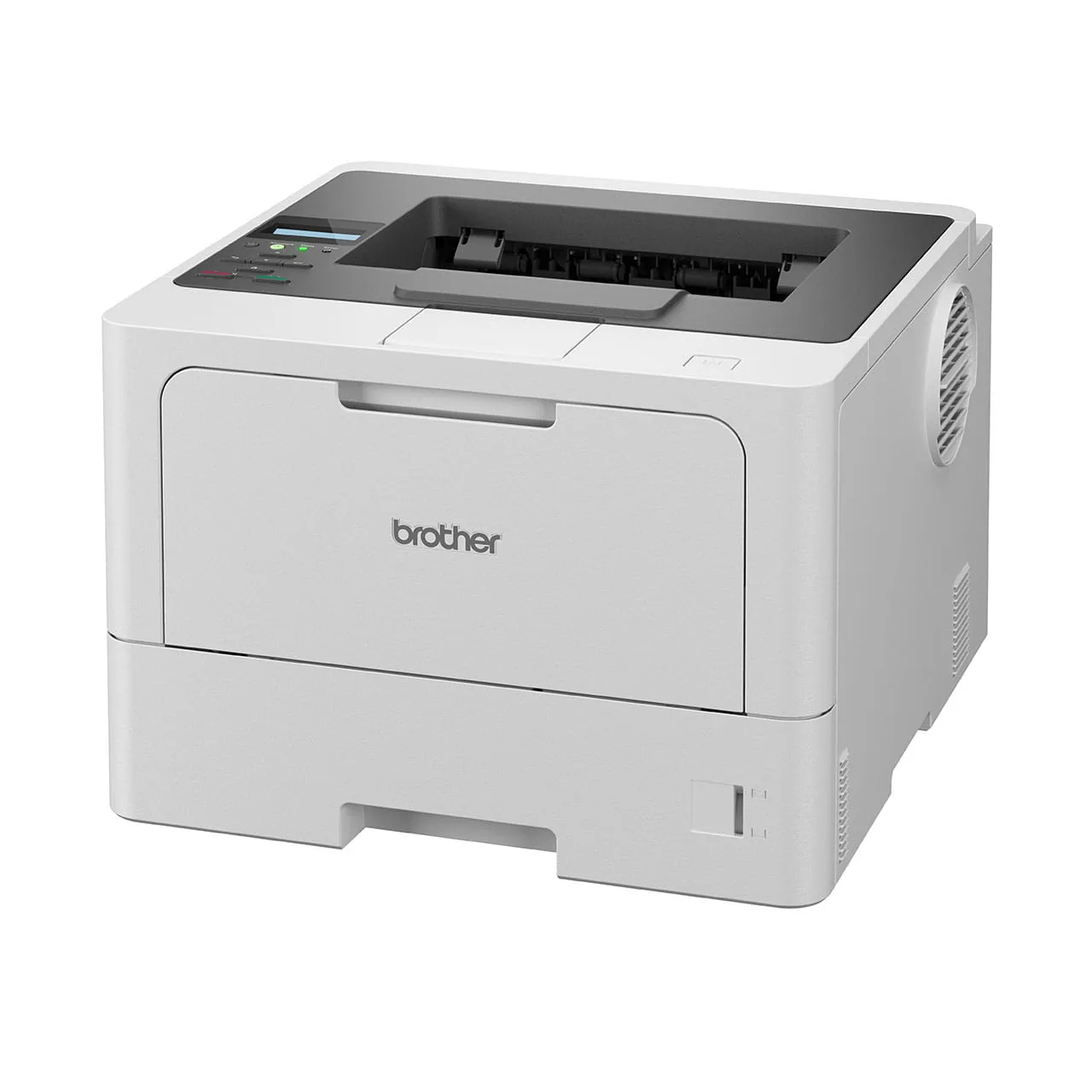 Left profile view showing the side casing of the Brother HL-L5210DN monochrome laser printer.
