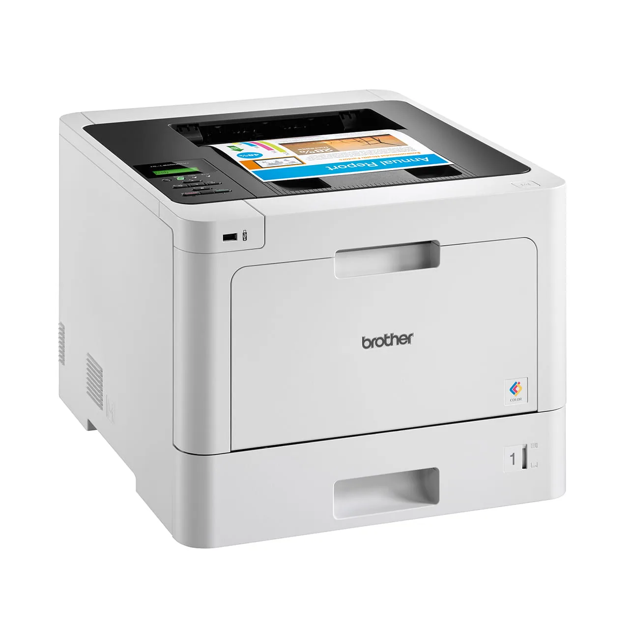 Alternate side angle perspective of the Brother HL-L8260CDN single-function colour laser printer