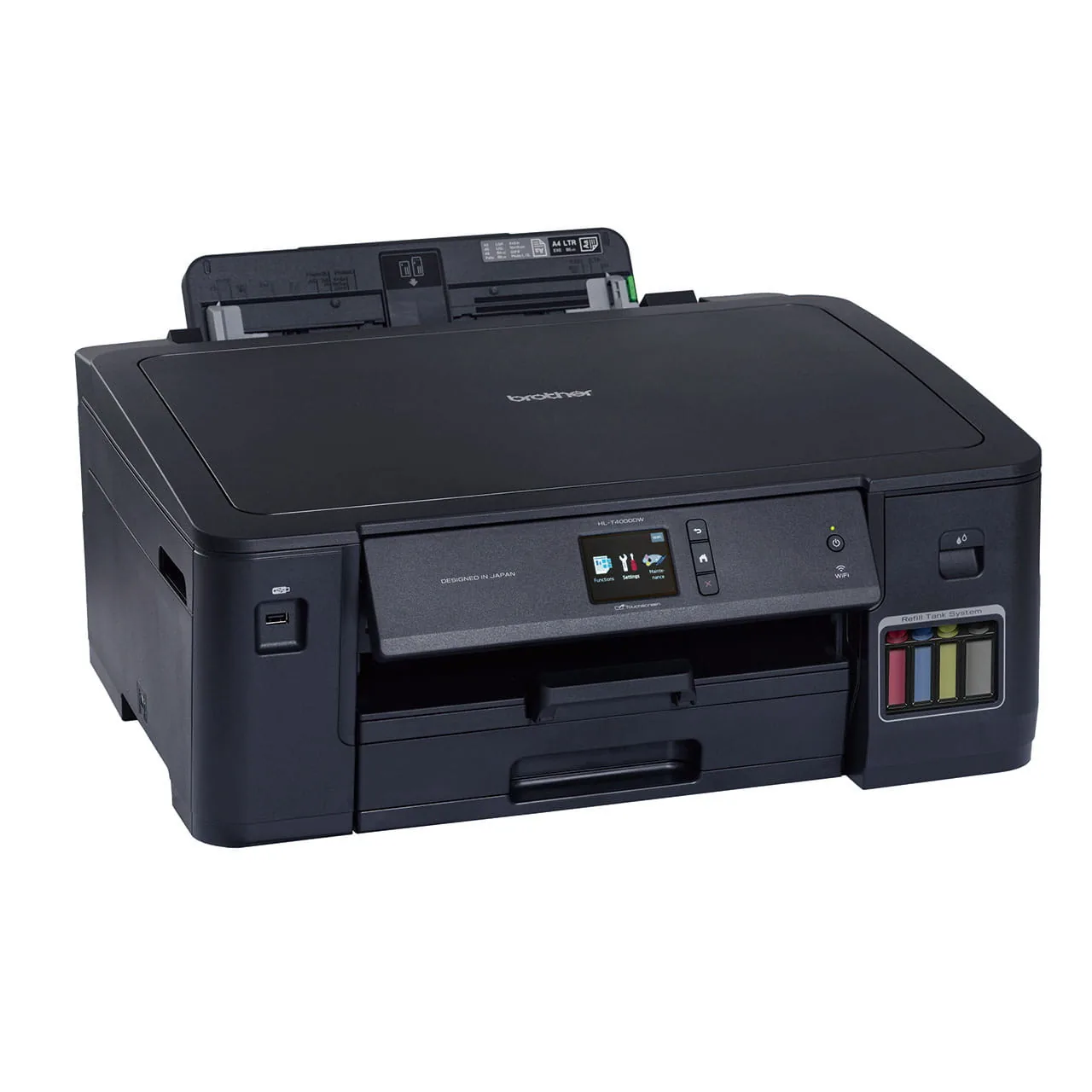 Right side profile view of Brother HL-T4000DW A3 printer displaying outer chassis design