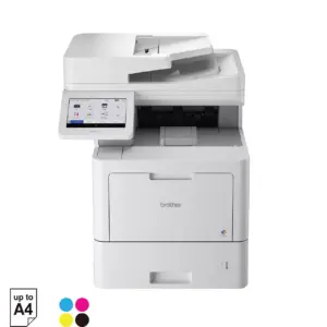 Front three-quarter view of the Brother MFC-L9630CDN enterprise colour laser multifunction printer on white background.