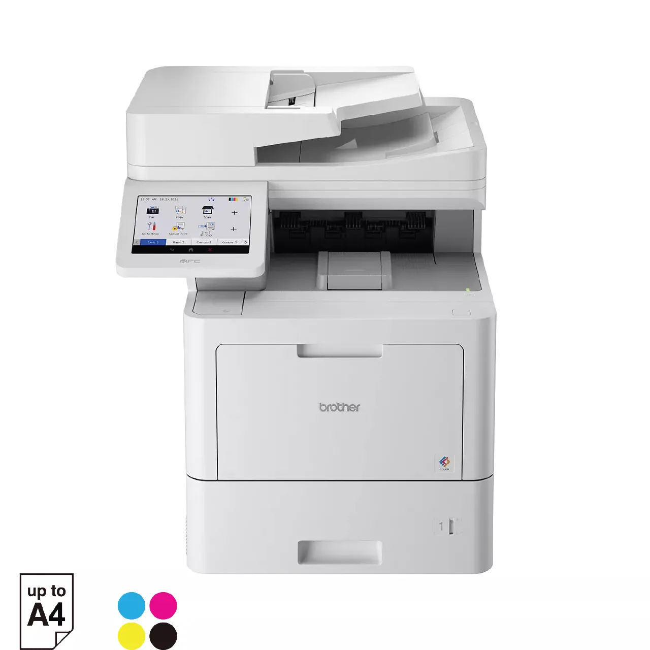 Front three-quarter view of the Brother MFC-L9630CDN enterprise colour laser multifunction printer on white background.