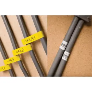 Printed cable flag and cable wrap labels applied to wiring using the Brother PT-E110VP