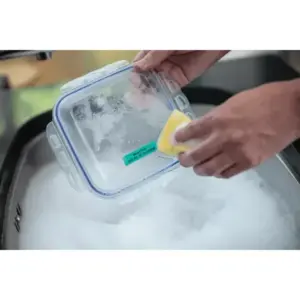 Close-up demonstration of Brother TZe laminated tape resisting abrasion