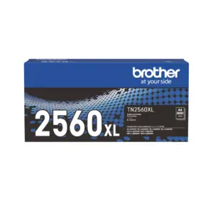 Official Brother TN-2560XL high-capacity black toner retail packaging on a white studio background