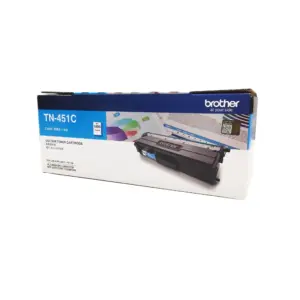 Brother TN-451C cyan toner cartridge product unit displayed against a plain white studio background