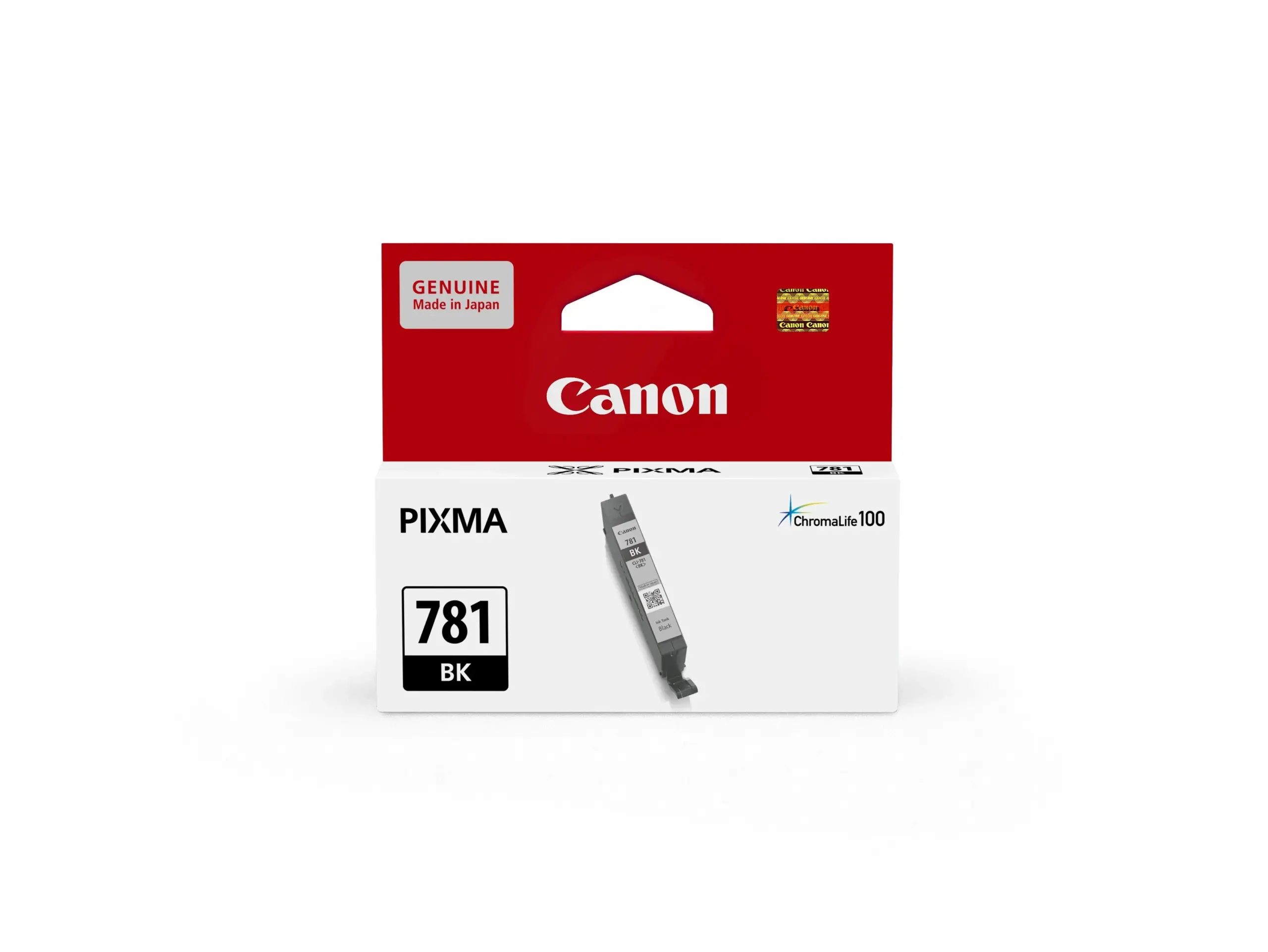 Canon CLI-781 BK black dye ink tank cartridge for compatible PIXMA printers.