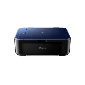 Front view of closed black Canon PIXMA E560 wireless all-in-one printer on white background