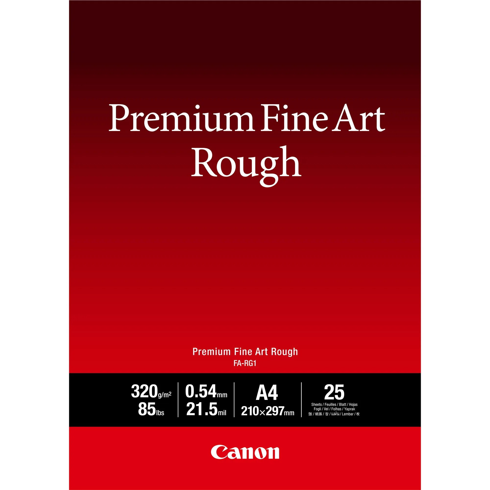 Canon FA-RG1 A4 (25 sheets) Premium Fine Art Rough cotton paper.