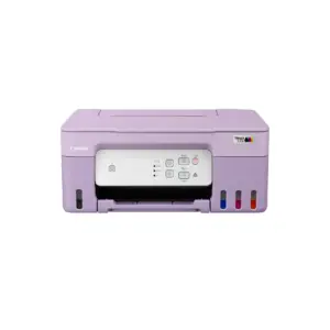 Front three-quarter view of the purple Canon PIXMA G2730 printer on a white background