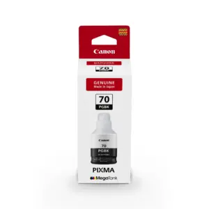 Canon GI-70 BK black pigment ink bottle for Canon PIXMA ink tank printers.