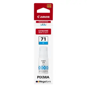 Canon GI-71 C cyan ink bottle containing 70 ml of dye-based ink