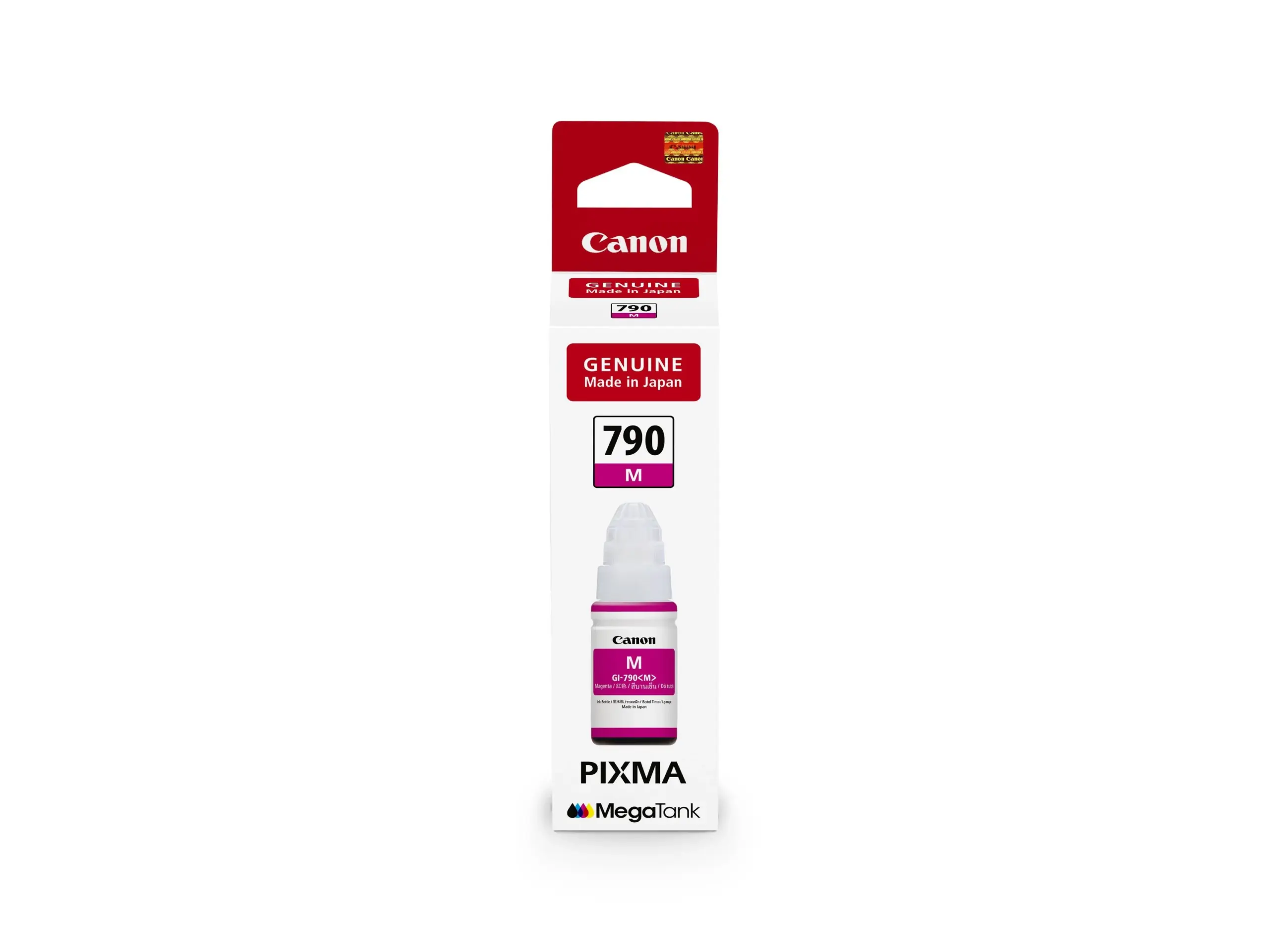 Canon GI-790 M 70 ml dye-based magenta printer ink bottle.