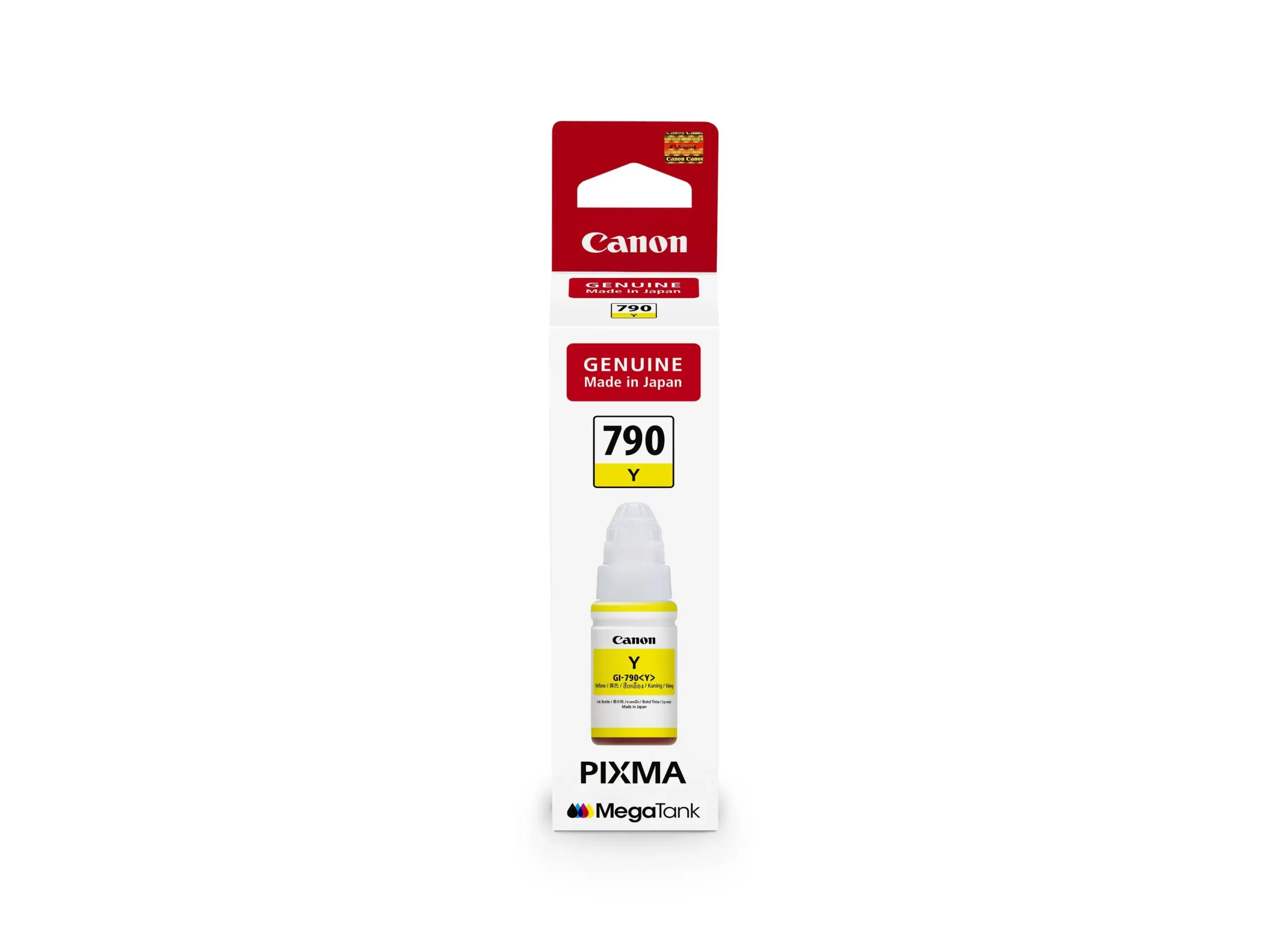 Canon GI-790 Y yellow ink bottle containing 70 ml of dye-based ink