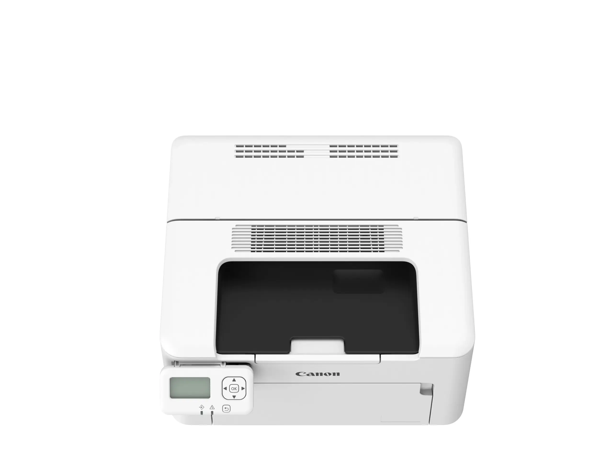 Raised front view of the Canon imageCLASS LBP122dw II monochrome laser printer on white background.