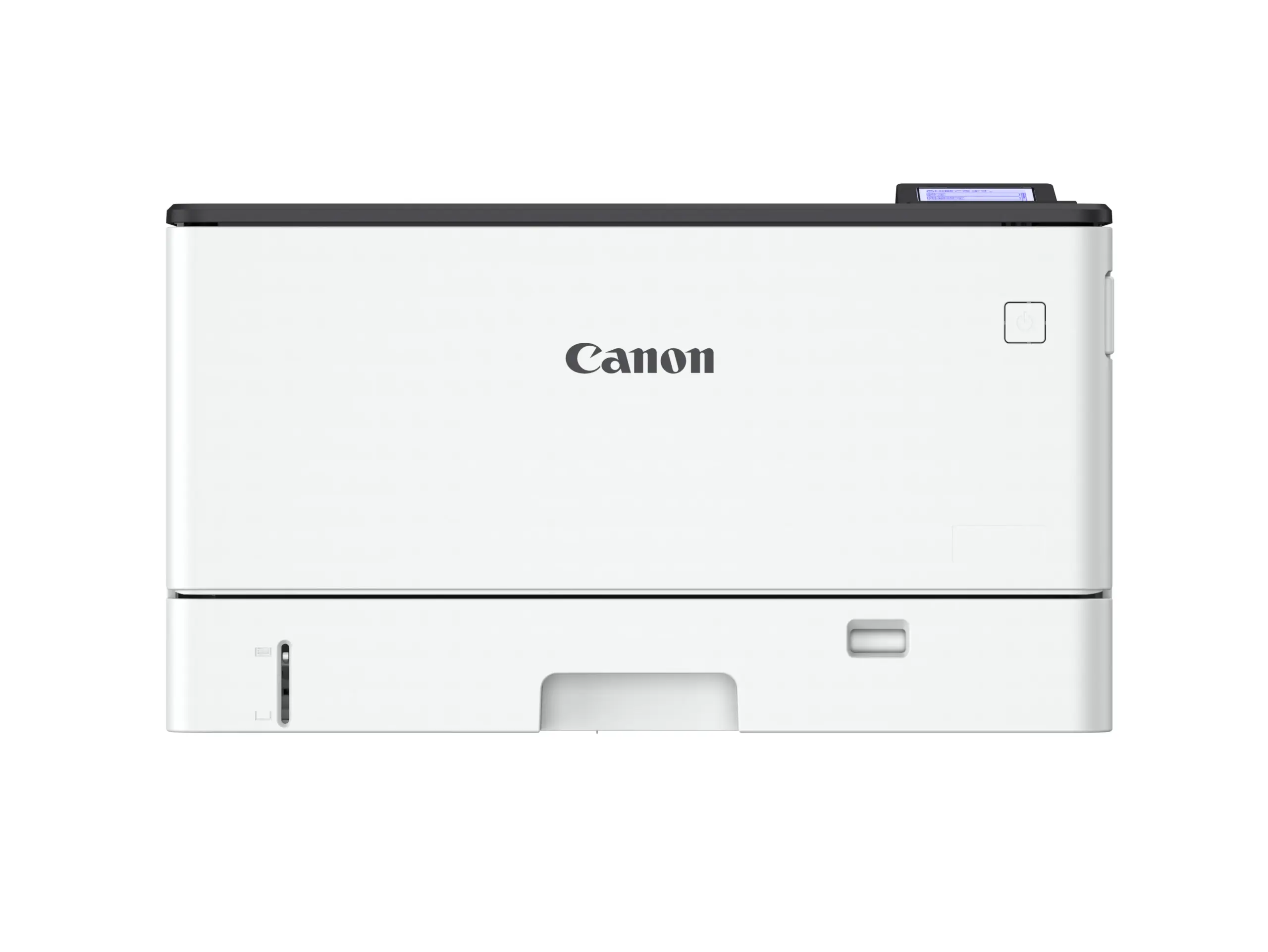 Front view of the Canon imageCLASS LBP456w monochrome laser printer showing output tray and controls
