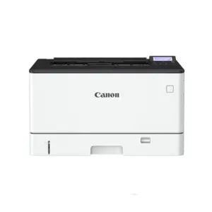 Front-on product view of the Canon imageCLASS LBP458x monochrome laser printer on a white background