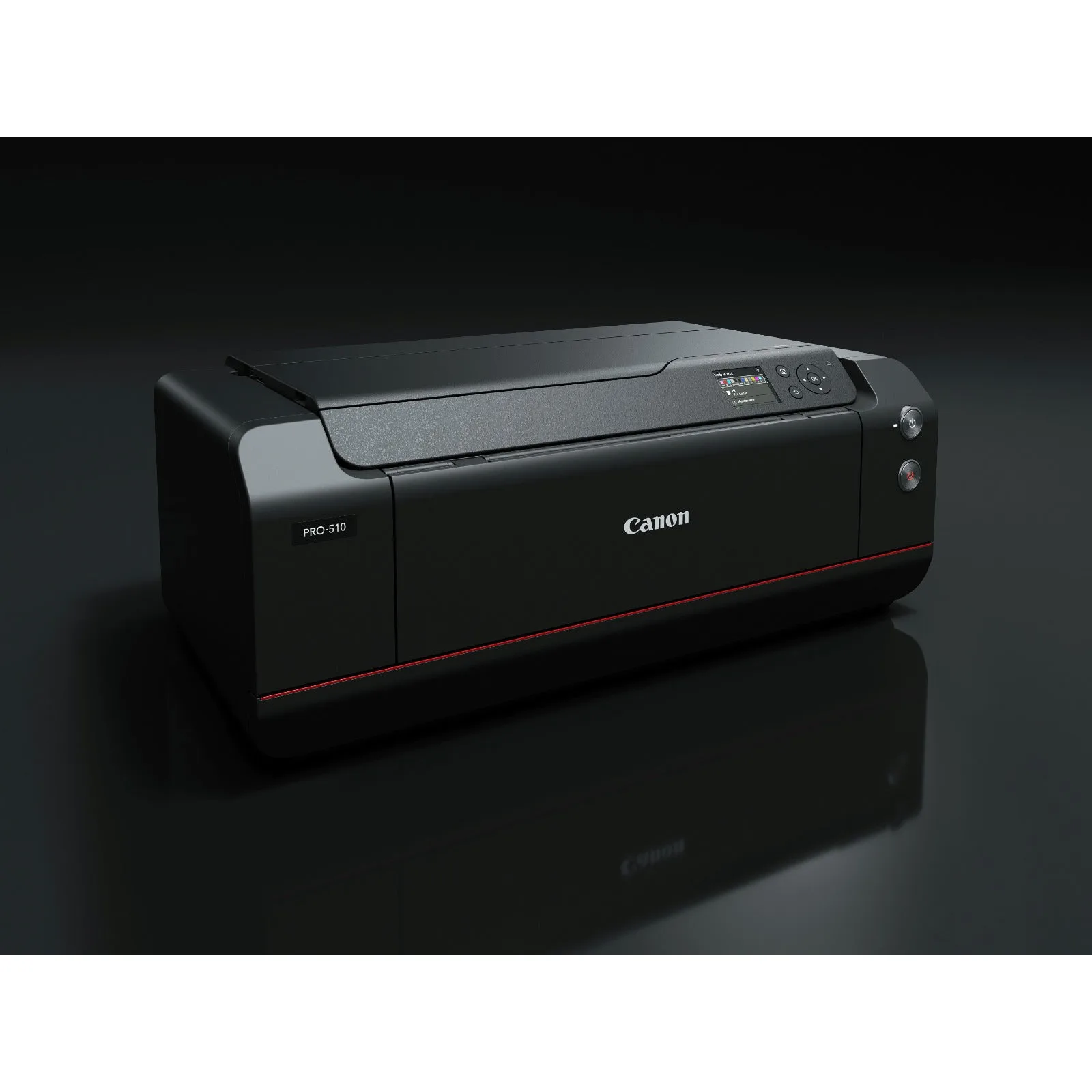 Canon imagePROGRAF PRO-510 on a dark studio background