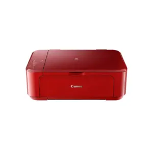 Front view of the red Canon PIXMA MG3670 all-in-one printer on a plain white background.