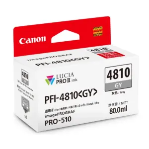 Canon PFI-4810 GY (Grey) pigment ink tank for the imagePROGRAF PRO-510 printer.