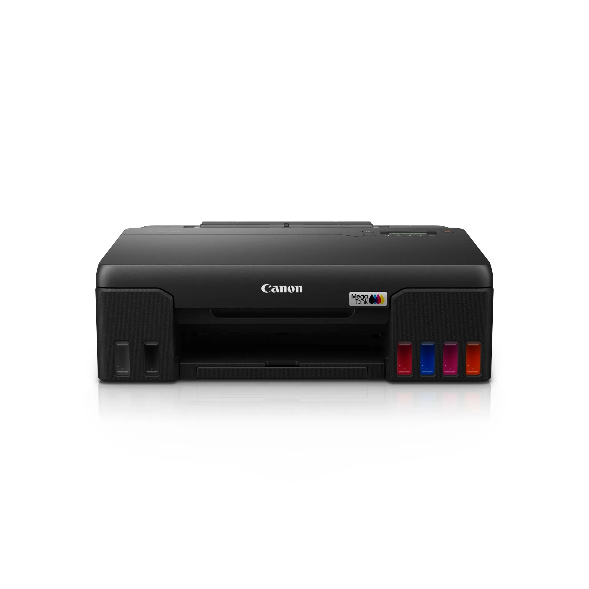 Front view of the Canon PIXMA G570 ink tank photo printer showing integrated ink tanks