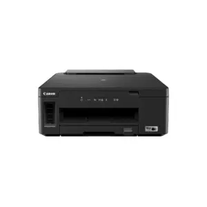 Front angled view of Canon PIXMA GM2070 monochrome ink tank printer showing front paper cassette