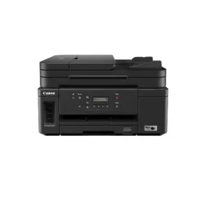 Front three-quarter view of the Canon PIXMA GM4070 all-in-one printer showing front cassette on white background.