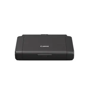 Front view of the Canon PIXMA TR160 mobile printer with paper feed tray open.