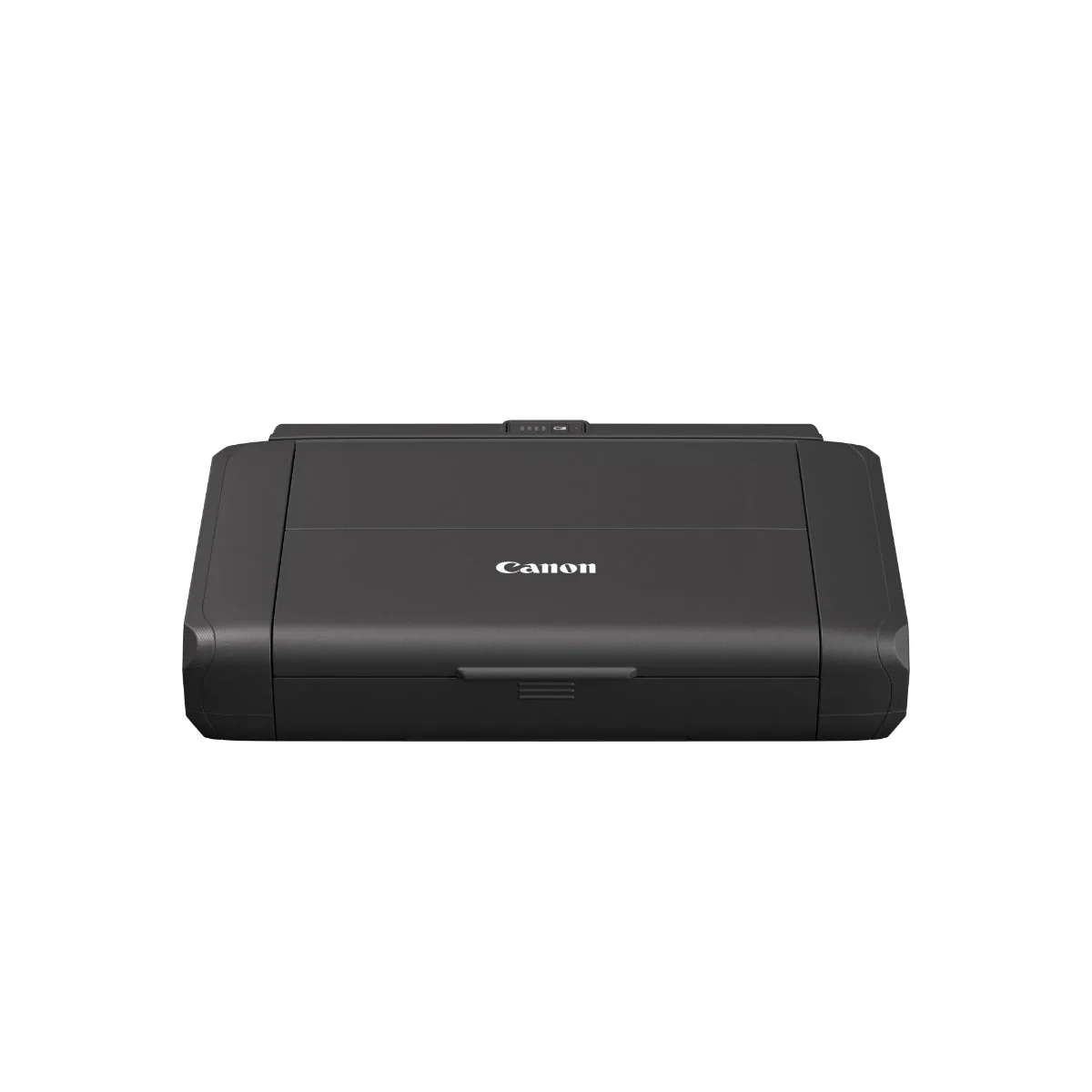 Front view of the Canon PIXMA TR160 mobile printer with paper feed tray open.