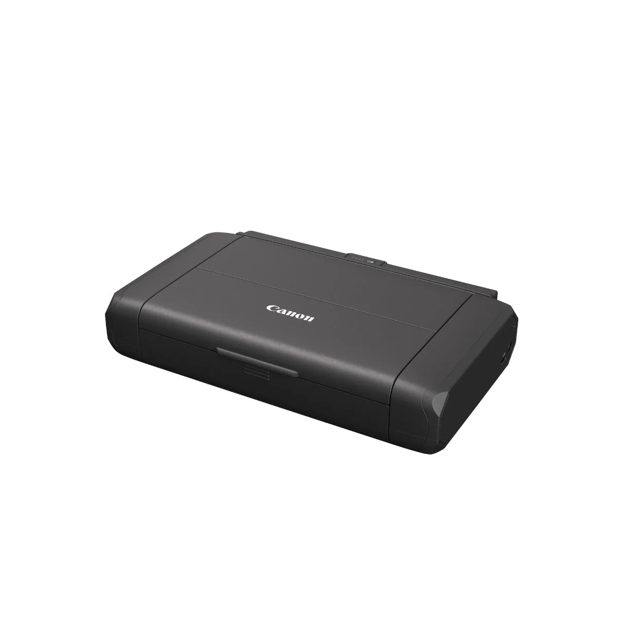 Side angle of the Canon PIXMA TR160 printer showing the attached external battery pack.