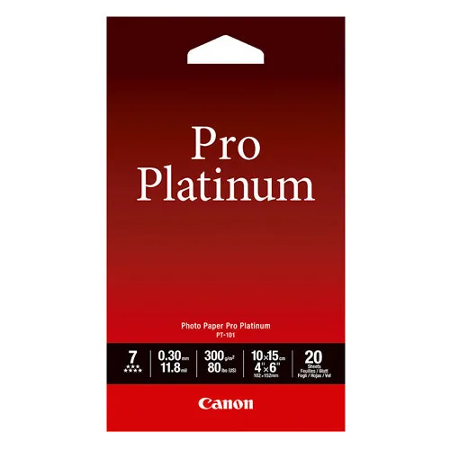 Canon PT-101 4"x6" (20 sheets) Photo Paper Pro Platinum 300g/m² photographic media