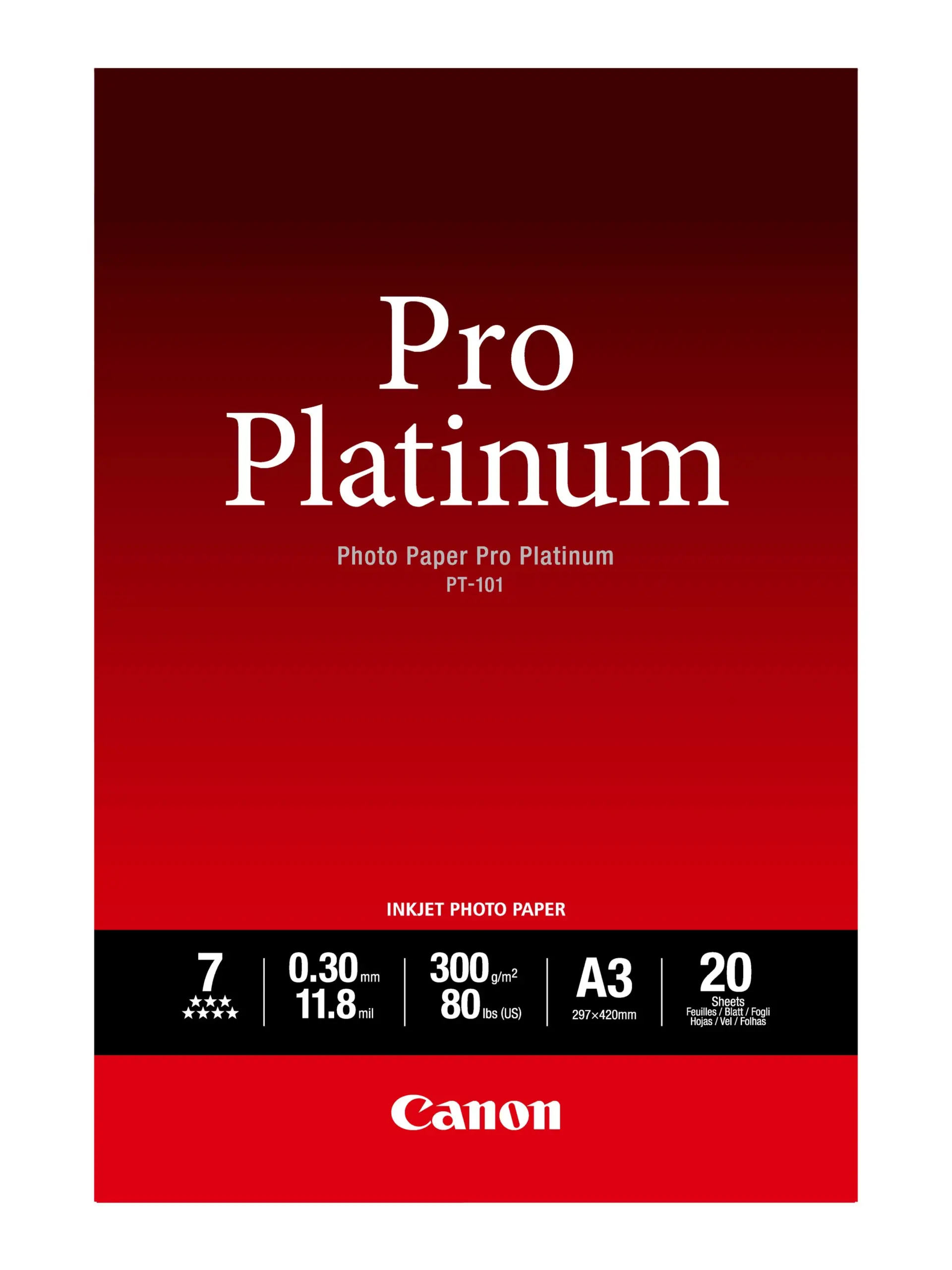 Canon PT-101 A3 (20 sheets) Photo Paper Pro Platinum