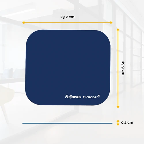 Fellowes Microban blue mouse pad dimensions