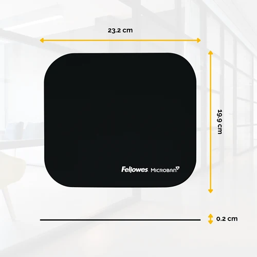 Fellowes Microban black mouse pad dimensions