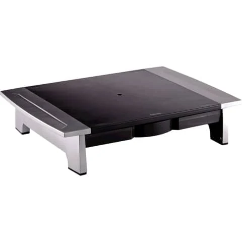 Fellowes 8031101 Office Suites standard monitor riser from an angled front view