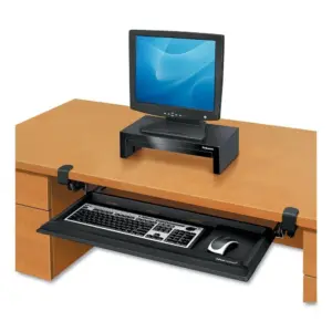 Fellowes Designer Suites DeskReady Keyboard Drawer 8038302 clamped to desk