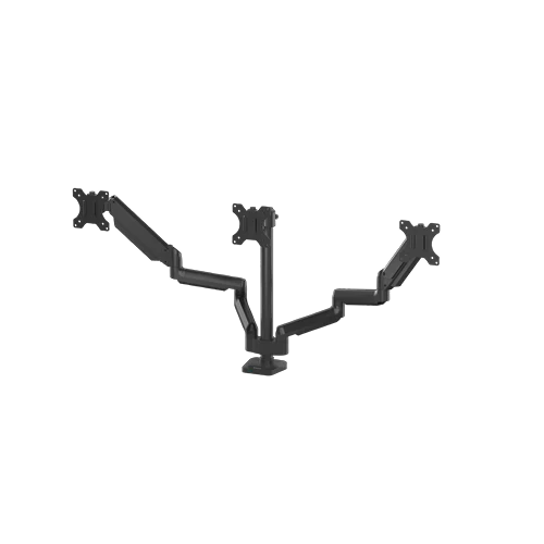 Fellowes Platinum Series triple monitor arm with three displays