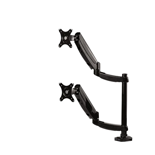 Fellowes Platinum Series dual stacking monitor arm with two displays