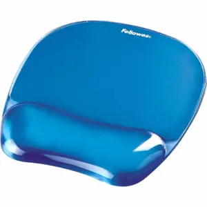 Fellowes Crystals Gel Mouse Pad Wrist Support Blue 91141