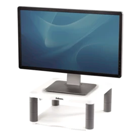 Fellowes Premium Monitor Riser Platinum 91717 with storage drawer