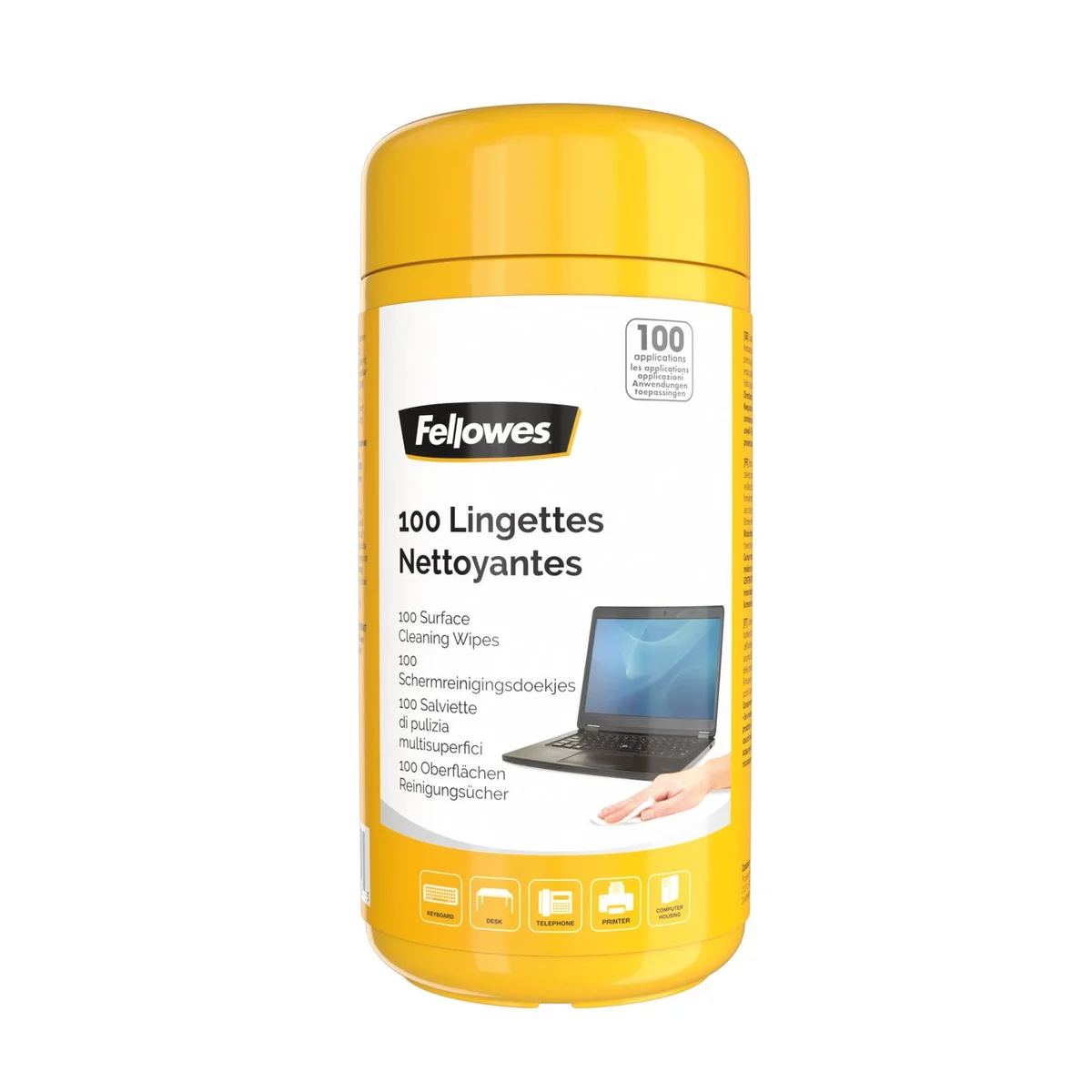 Fellowes 100 Surface Cleaning Wipes 99715